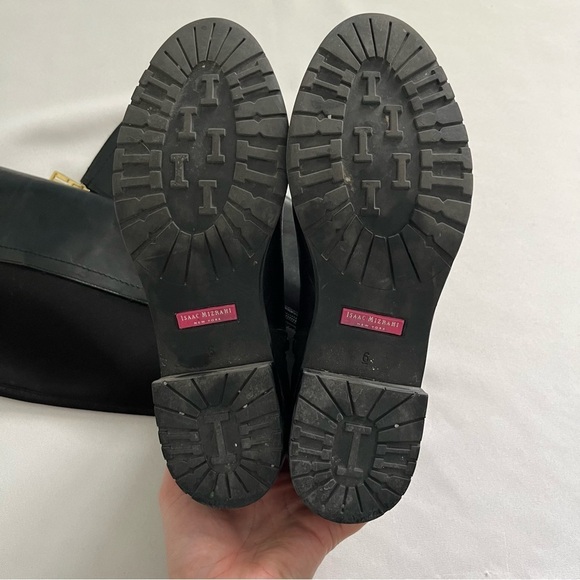 Isaac Mizrahi New York Amit Black Leather Front Riding Boots Size 6M W/ Box - Picture 10 of 15